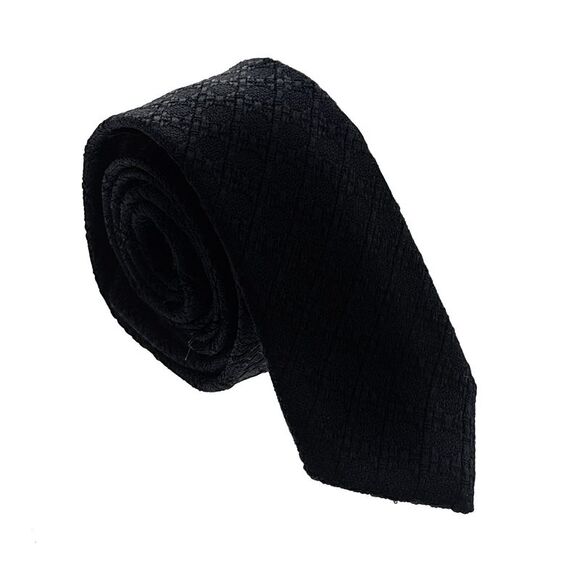 Emporio Armani Black Diamond weave Men's Tie 2